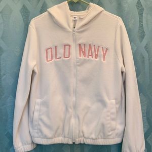 Old Navy long sleeve zip up cream color hoodie junior XXL,